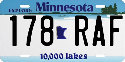 MN license plate 178RAF