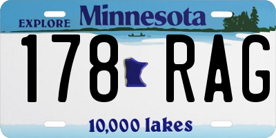 MN license plate 178RAG