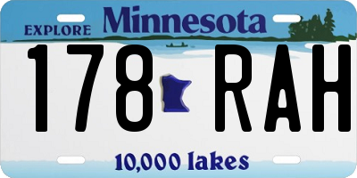 MN license plate 178RAH
