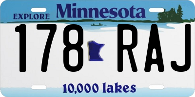 MN license plate 178RAJ