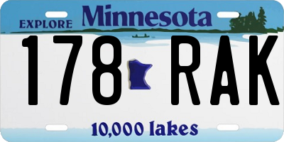 MN license plate 178RAK