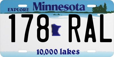 MN license plate 178RAL