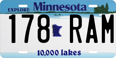 MN license plate 178RAM