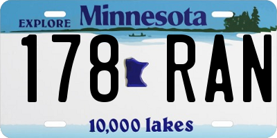 MN license plate 178RAN