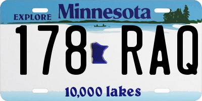 MN license plate 178RAQ