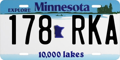 MN license plate 178RKA