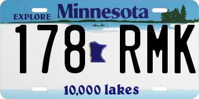 MN license plate 178RMK