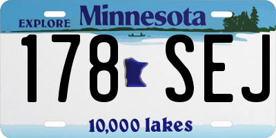 MN license plate 178SEJ