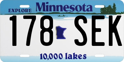 MN license plate 178SEK
