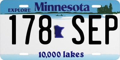 MN license plate 178SEP