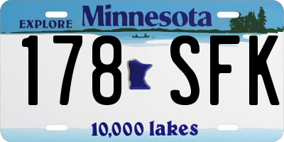 MN license plate 178SFK