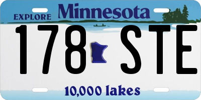 MN license plate 178STE