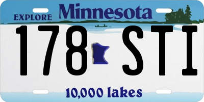 MN license plate 178STI