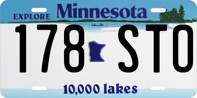 MN license plate 178STO