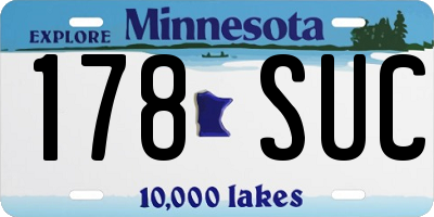 MN license plate 178SUC