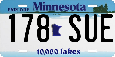 MN license plate 178SUE
