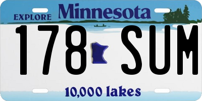 MN license plate 178SUM