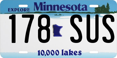 MN license plate 178SUS