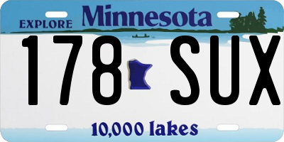 MN license plate 178SUX