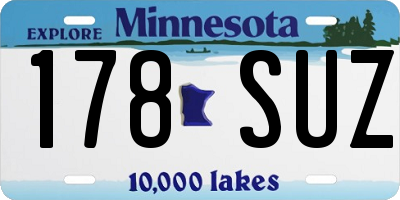 MN license plate 178SUZ