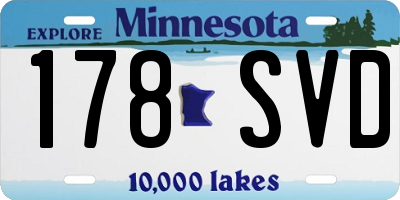 MN license plate 178SVD