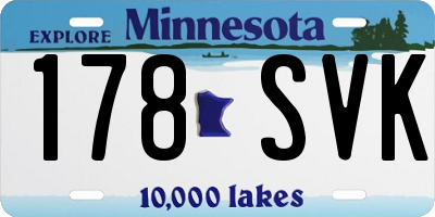 MN license plate 178SVK