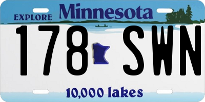 MN license plate 178SWN