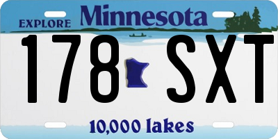 MN license plate 178SXT