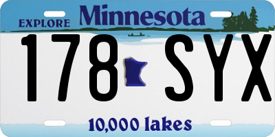 MN license plate 178SYX