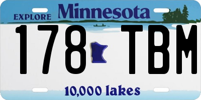 MN license plate 178TBM