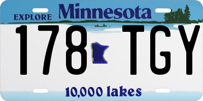 MN license plate 178TGY