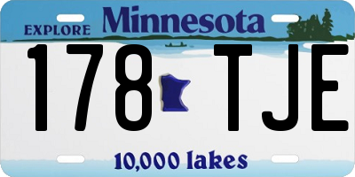 MN license plate 178TJE