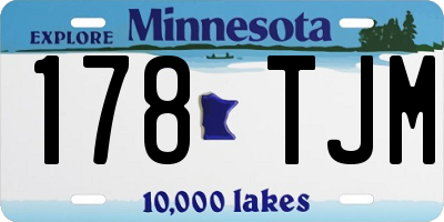 MN license plate 178TJM