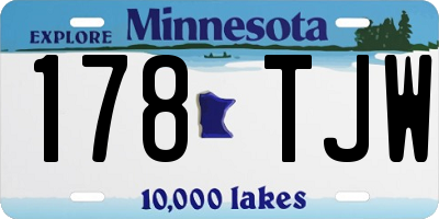 MN license plate 178TJW