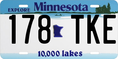 MN license plate 178TKE