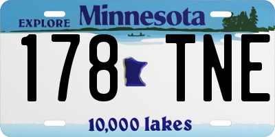 MN license plate 178TNE