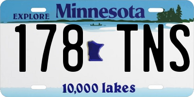 MN license plate 178TNS