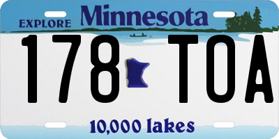 MN license plate 178TOA