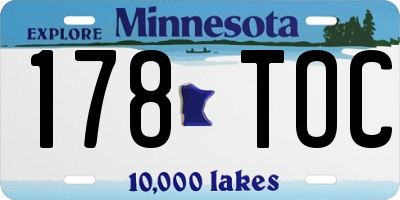MN license plate 178TOC