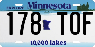MN license plate 178TOF