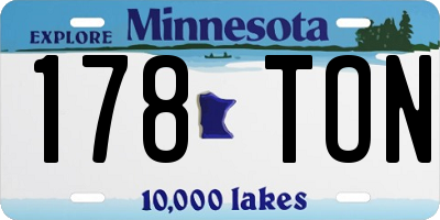 MN license plate 178TON