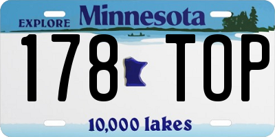 MN license plate 178TOP