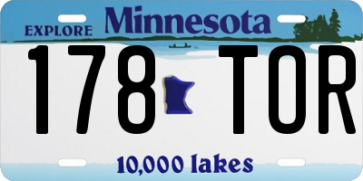 MN license plate 178TOR