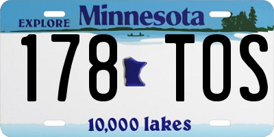 MN license plate 178TOS