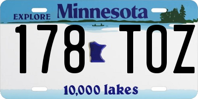 MN license plate 178TOZ
