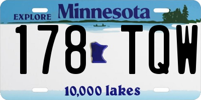 MN license plate 178TQW
