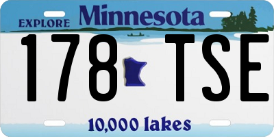 MN license plate 178TSE