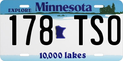MN license plate 178TSO