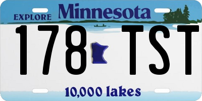 MN license plate 178TST