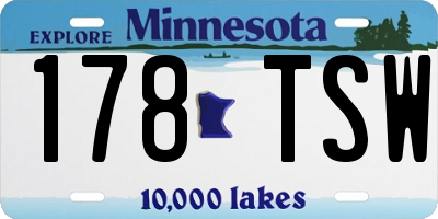 MN license plate 178TSW